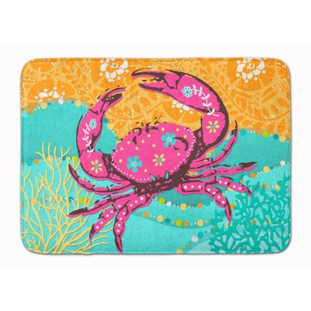 Carolines Treasures Coastal Pink Crab Machine Washable Memory Foam Mat VHA3028RUG